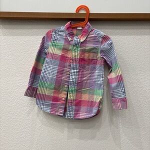 Like new Gap plaid long-sleeved button-down shirt size 4  #easter